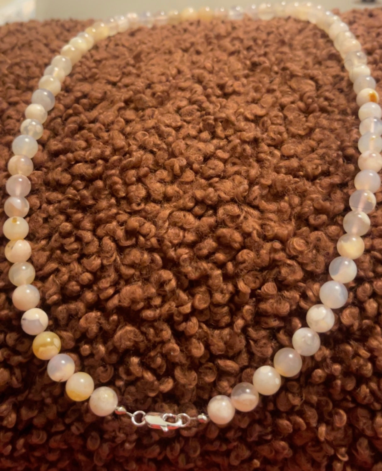 Flower Agate Crystal Classy Necklace