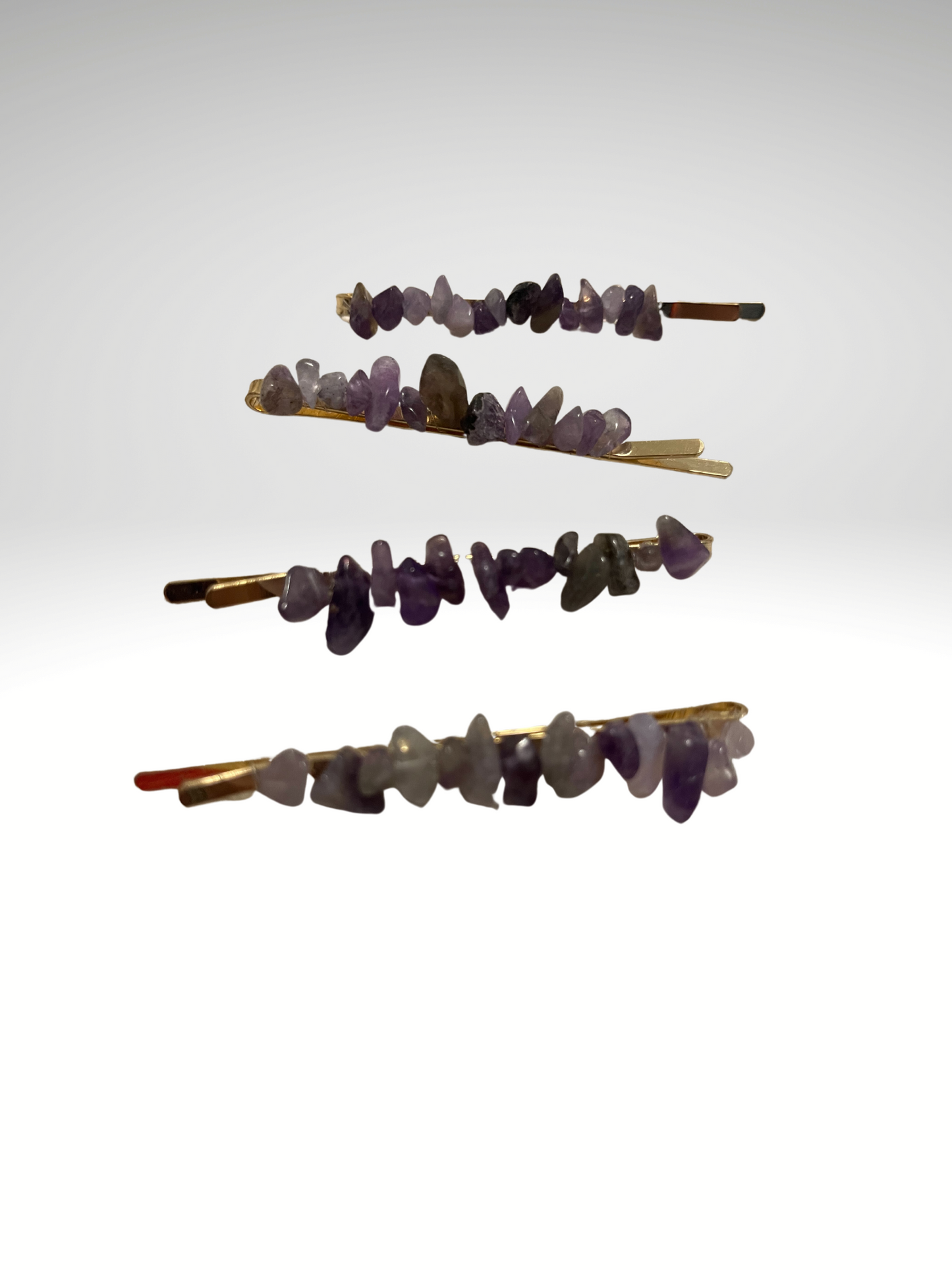 NATURAL CRYSTAL HAIR PINS