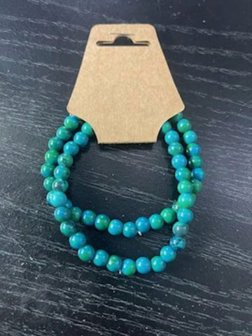 *CHRYSOCOLLA BRACELETS (6mm) double pack