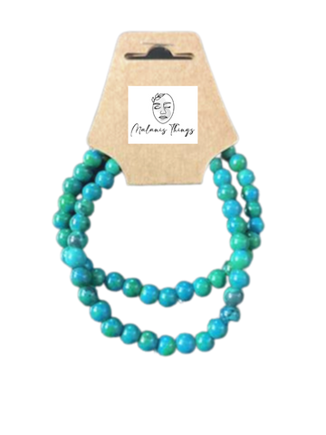 *CHRYSOCOLLA BRACELETS (6mm) double pack