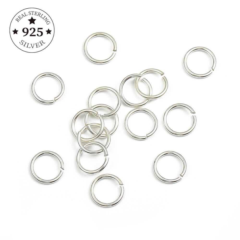 20pcs Genuine Real Pure Solid 925 Sterling Silver Open Jump Rings Split Ring For Key Chains Jewelry Making Findings Accessories