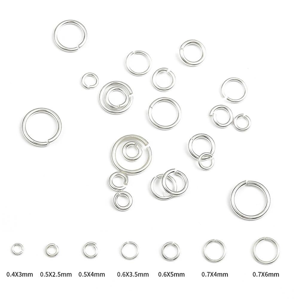 20pcs Genuine Real Pure Solid 925 Sterling Silver Open Jump Rings Split Ring For Key Chains Jewelry Making Findings Accessories