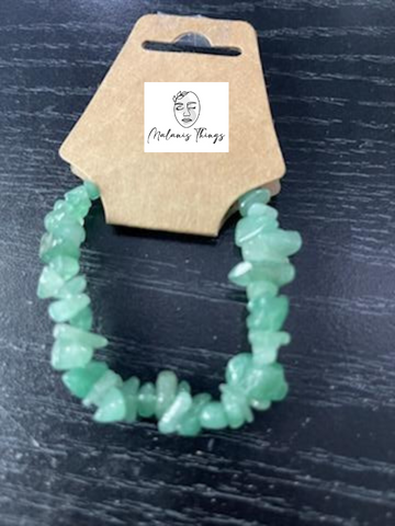 *GREEN AVENTURINE NATURAL CUT BRACELET (6mm-8mm)