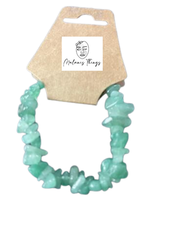 *GREEN AVENTURINE NATURAL CUT BRACELET (6mm-8mm)