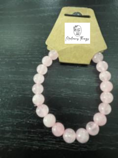 *ROSE QUARTZ NATURAL STONE BRACELET (8MM)