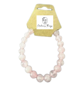 *ROSE QUARTZ NATURAL STONE BRACELET (8MM)