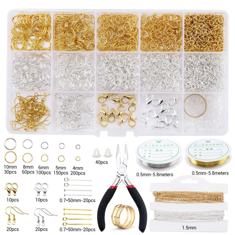 Alloy Accessories Jewelry Findings Set Jewelry Making Tools Copper Wire Open Jump Rings Earring Hook Jewelry Making Supplies Kit