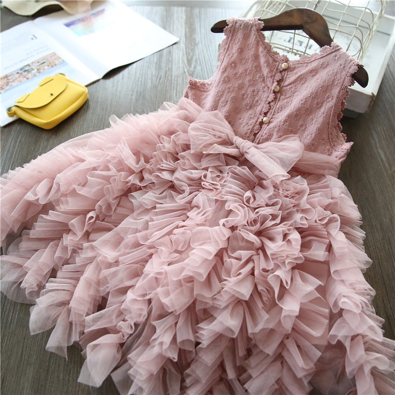 Lace Girls Princess Dress Fluffy kid dress