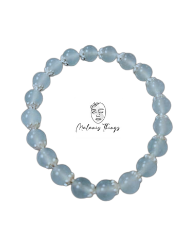 *CUSTOM BLUE CHALCEDONY BRACELET (8mm)