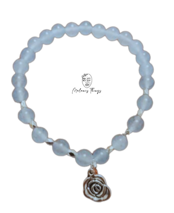 *CUSTOM BLUE CHALCEDONY BRACELET(8MM)