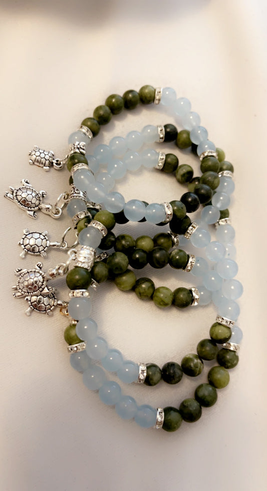 Blue Chalcedony Green Jade