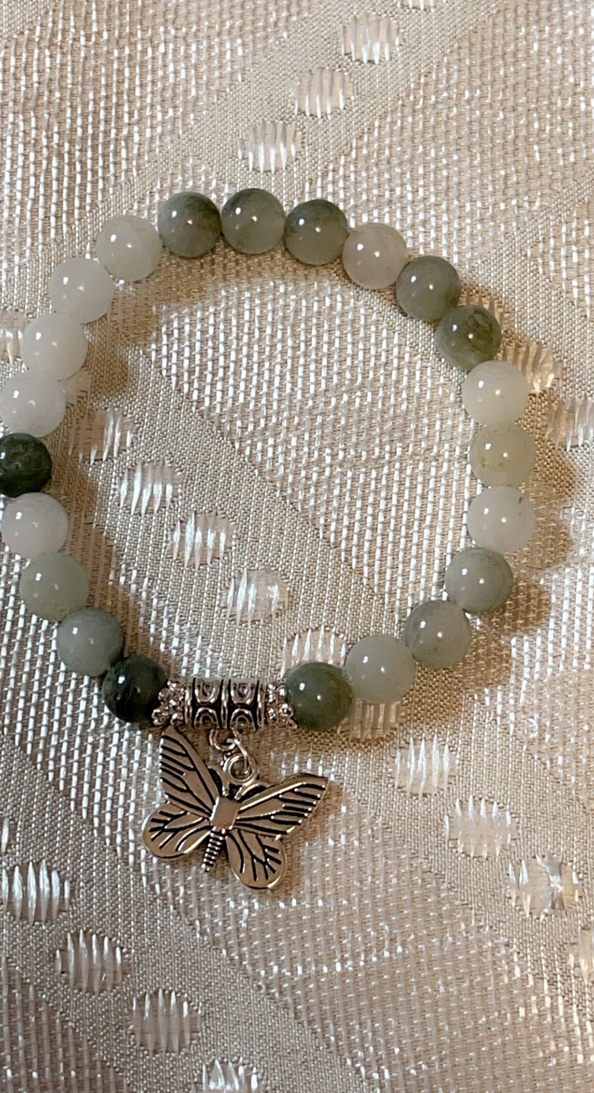 Tea Jasper bracelet with charm