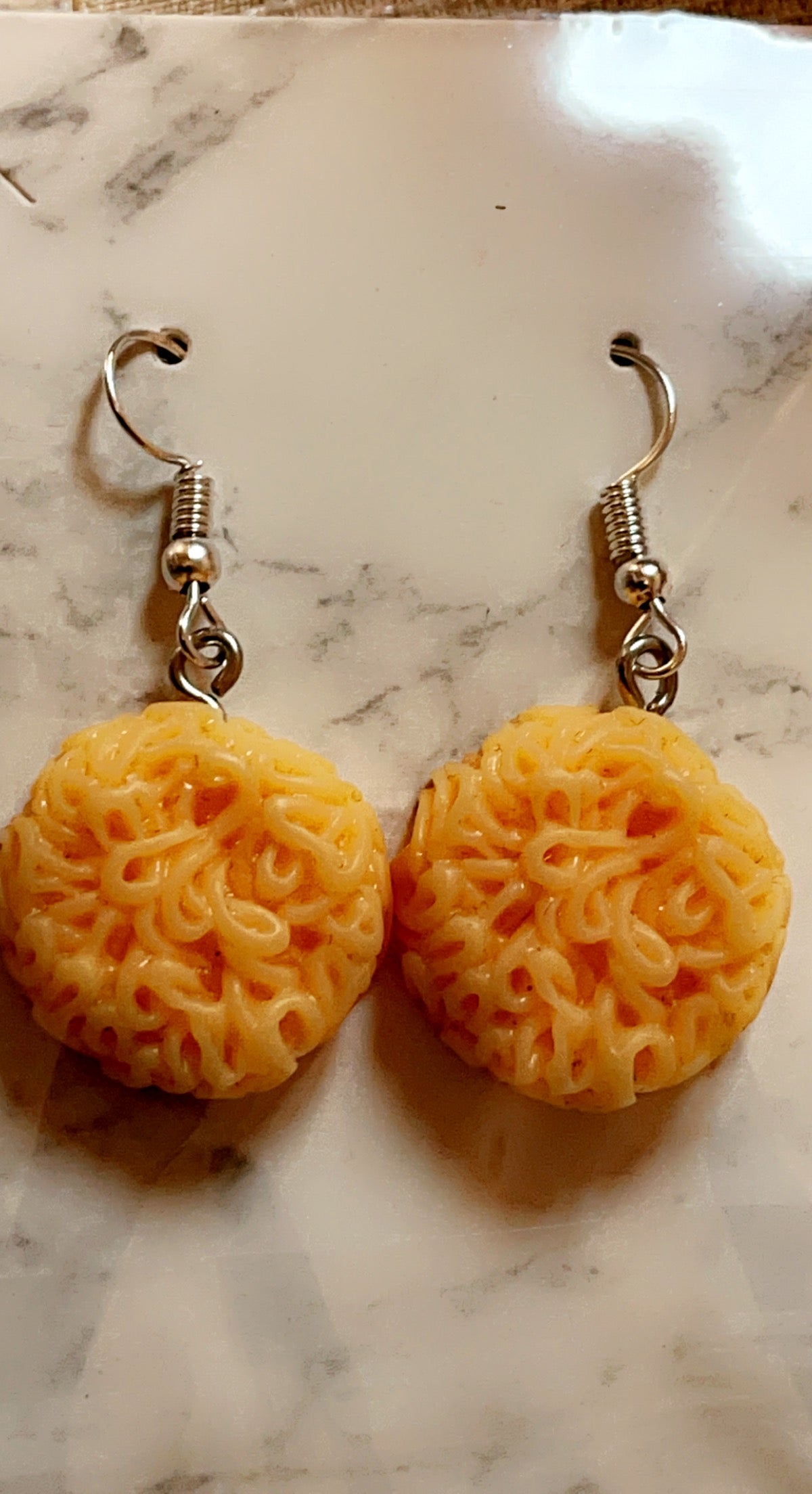 Ramen noodle earrings