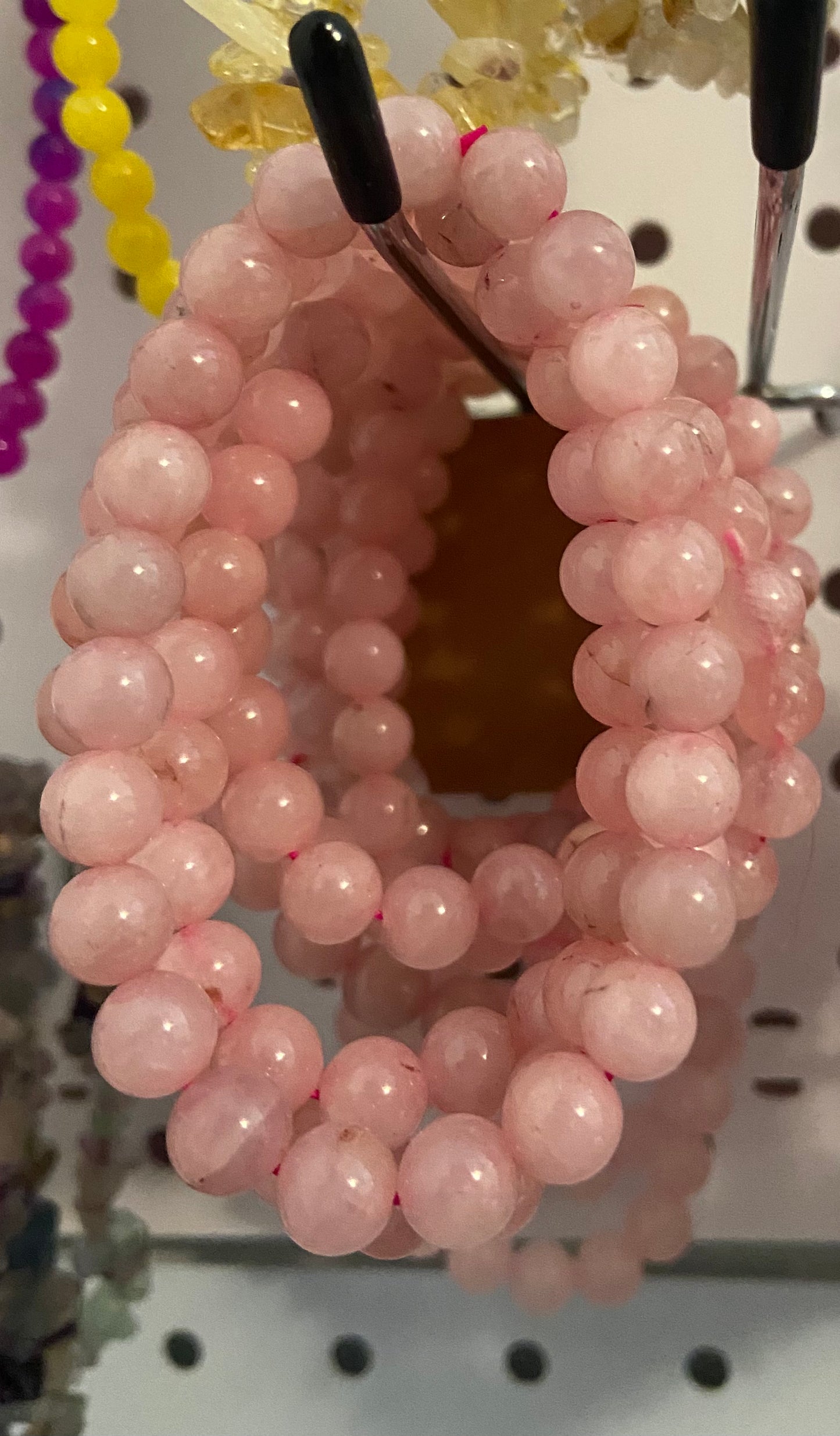 *ROSE QUARTZ NATURAL STONE BRACELET (8MM)