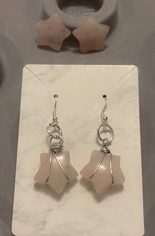 Rose Quartz Star earrings