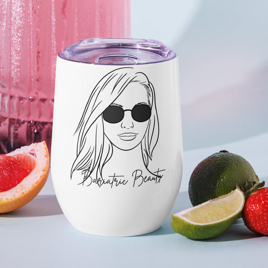 BARIATRIC BEAUTY SUNGLASS HAIR DOWN Wine tumbler