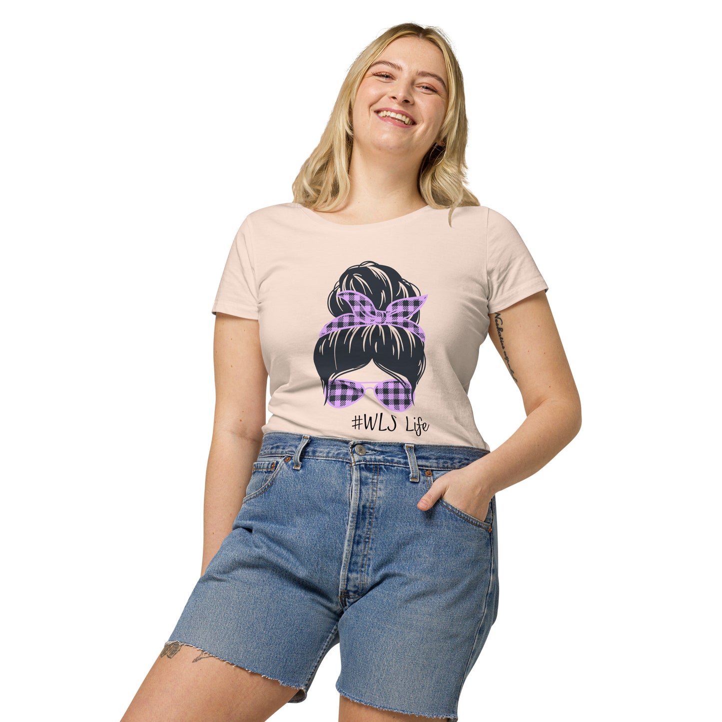 WLS LIFE PURPLE NO BACKGROUND Women’s basic organic t-shirt