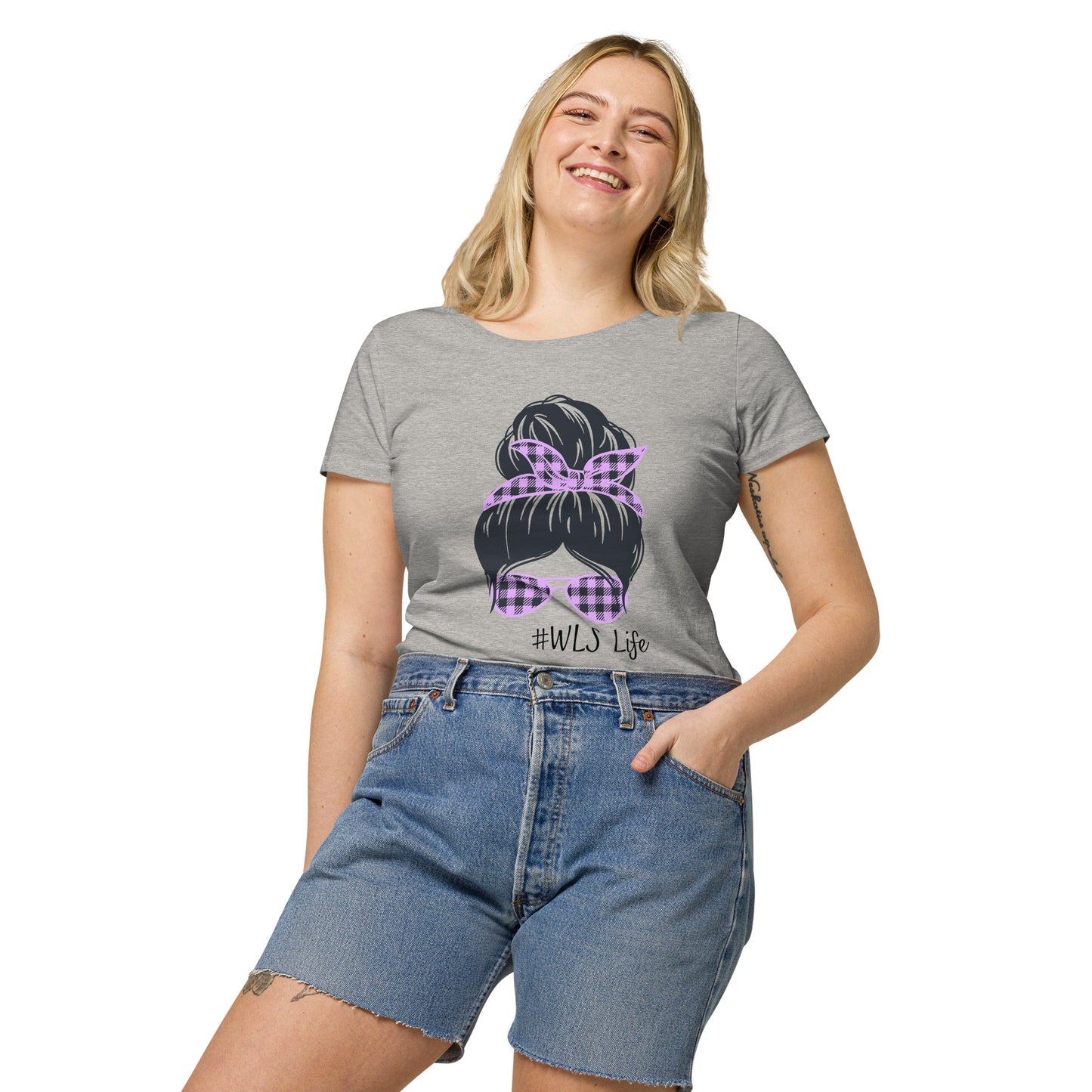 WLS LIFE PURPLE NO BACKGROUND Women’s basic organic t-shirt