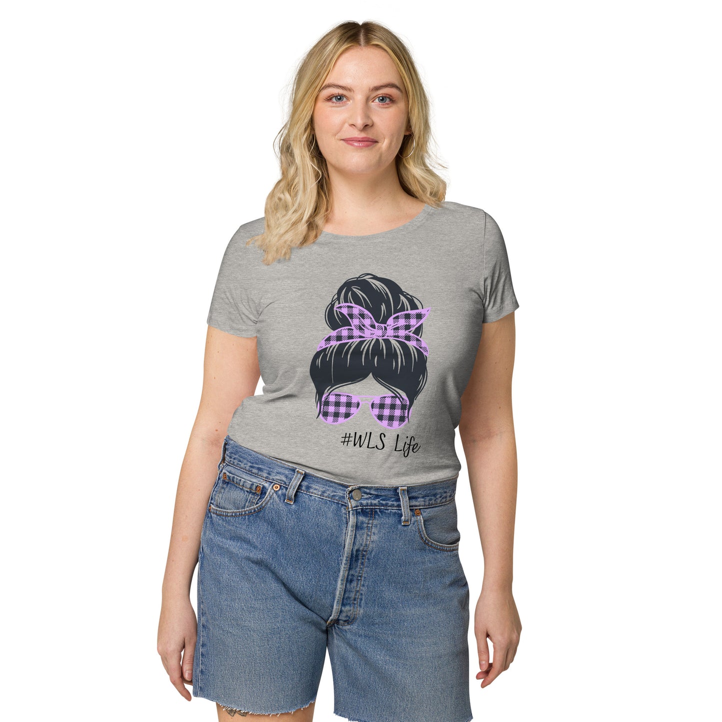 WLS LIFE PURPLE NO BACKGROUND Women’s basic organic t-shirt