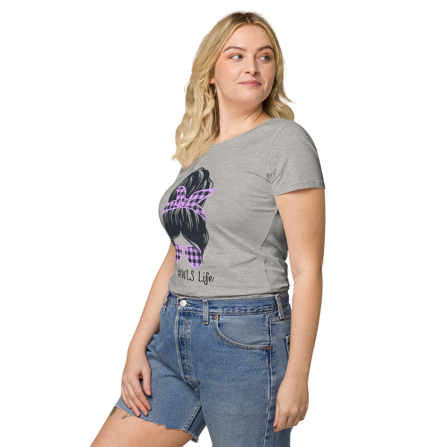 WLS LIFE PURPLE NO BACKGROUND Women’s basic organic t-shirt