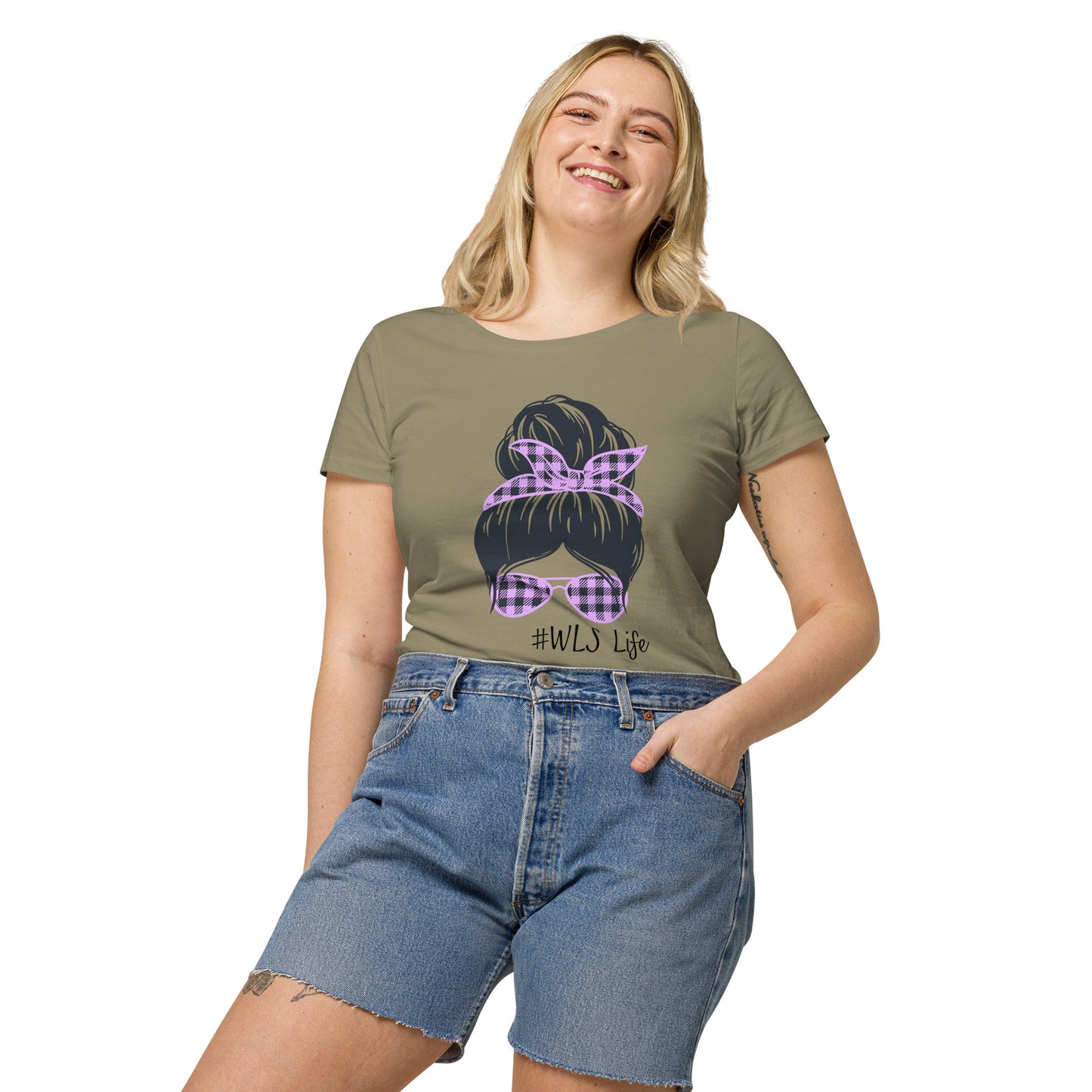 WLS LIFE PURPLE NO BACKGROUND Women’s basic organic t-shirt