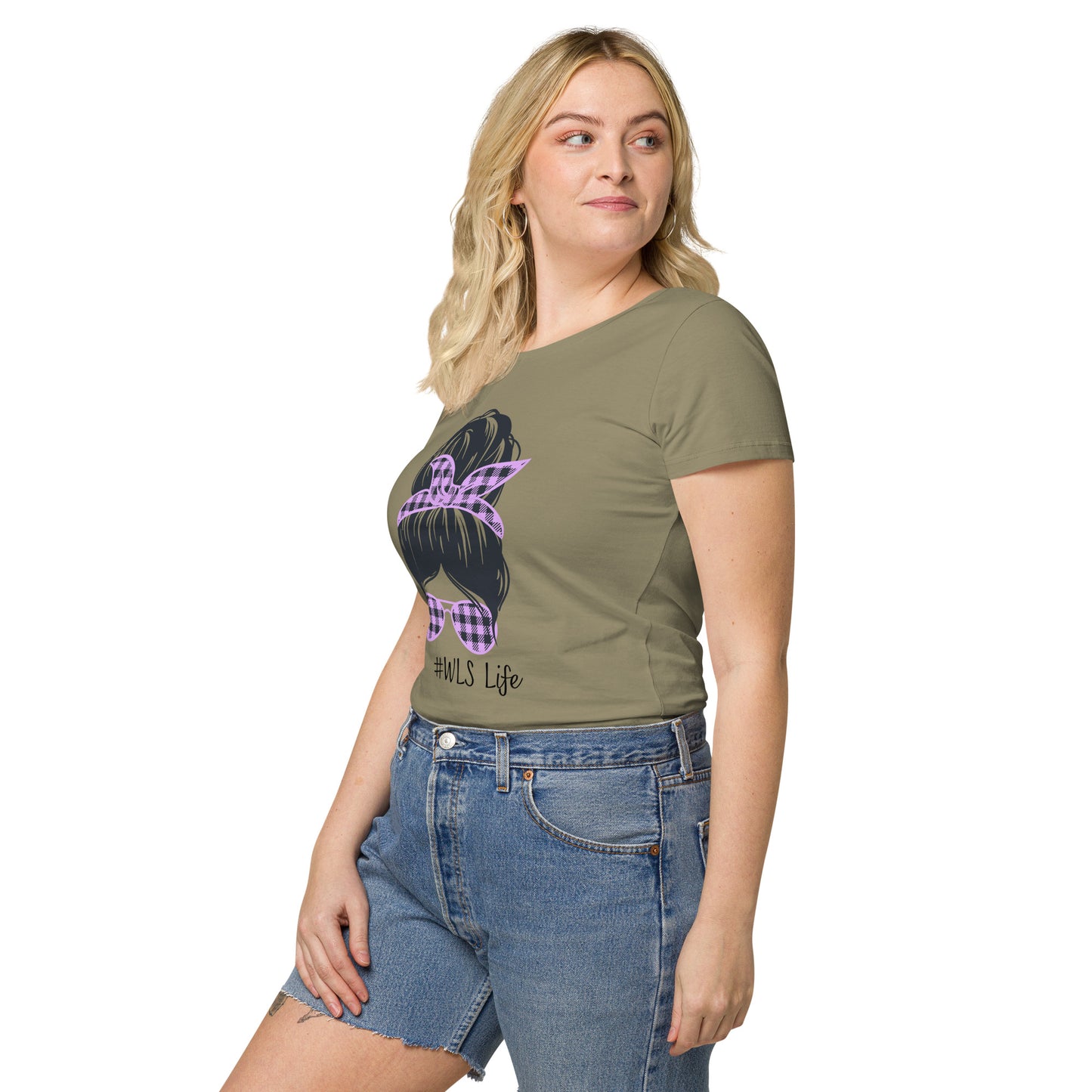 WLS LIFE PURPLE NO BACKGROUND Women’s basic organic t-shirt