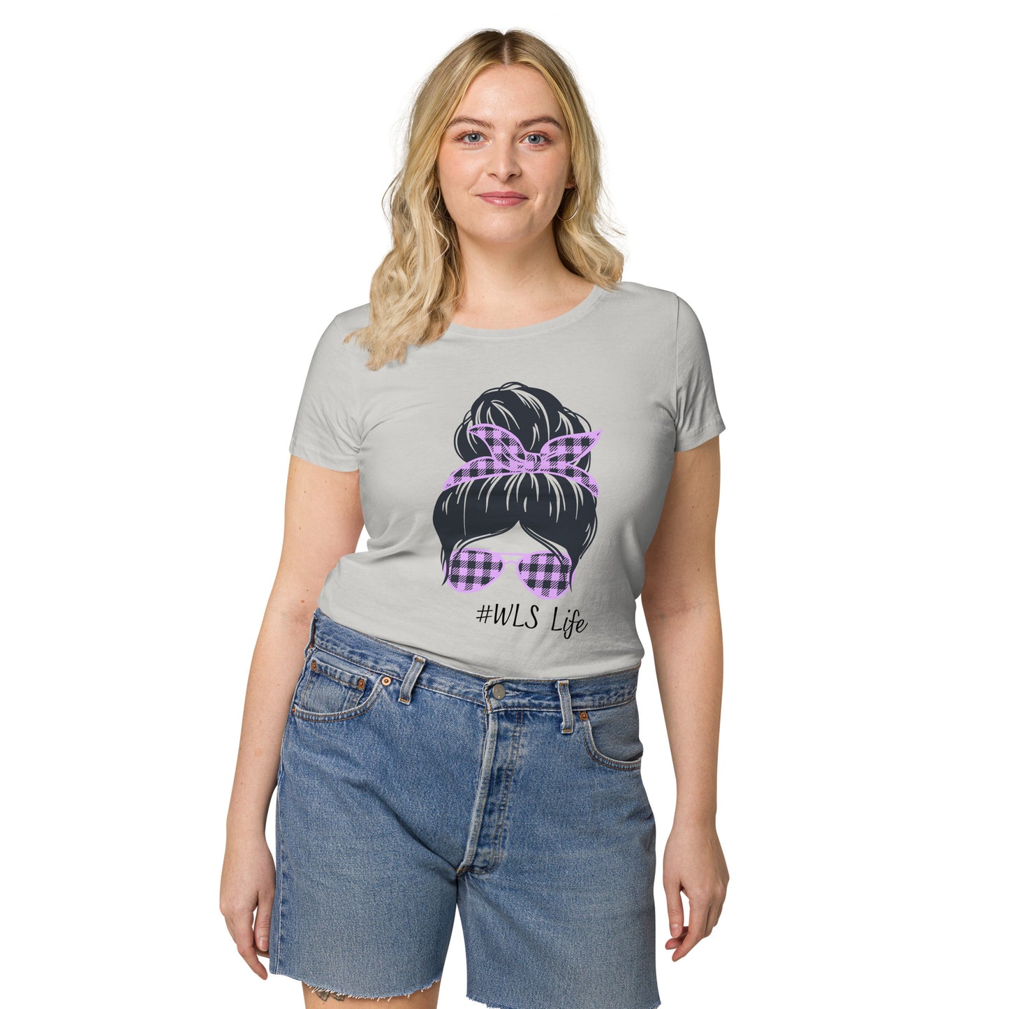 WLS LIFE PURPLE NO BACKGROUND Women’s basic organic t-shirt