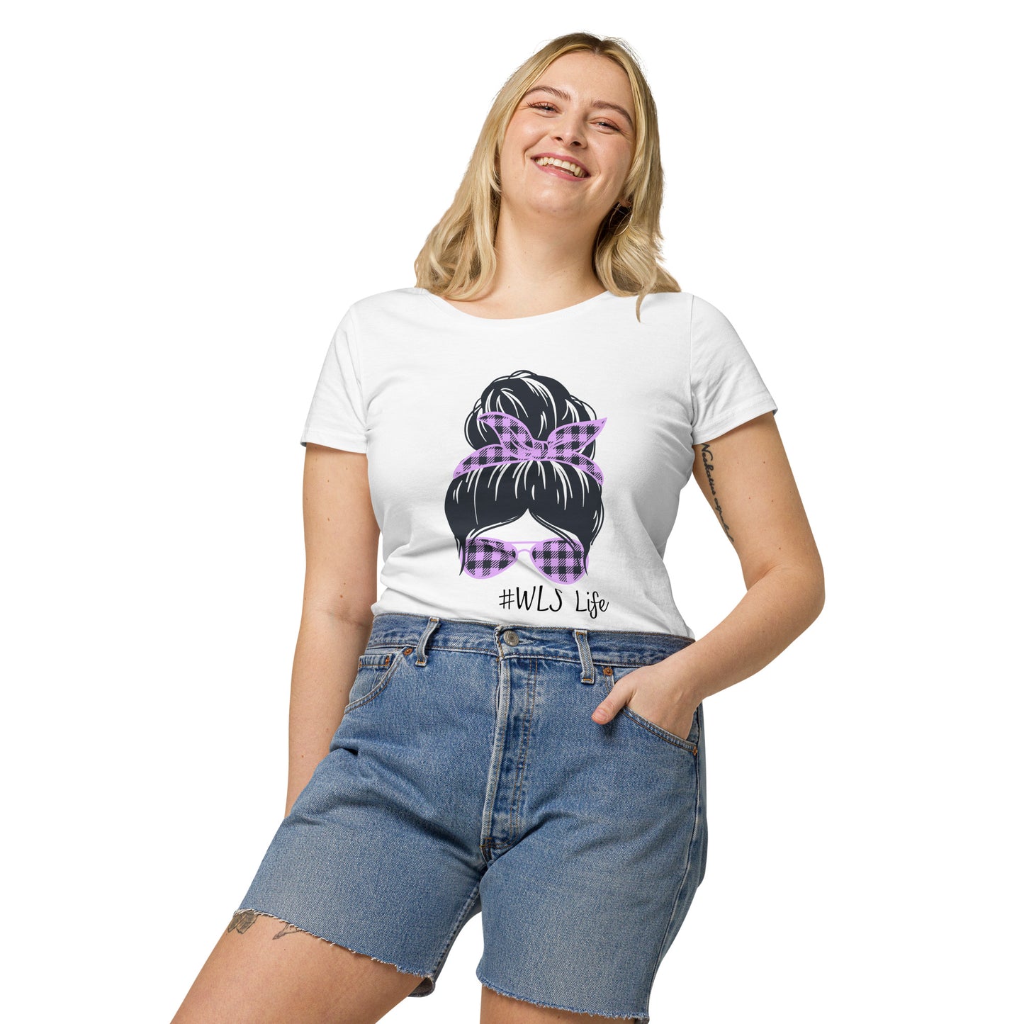 WLS LIFE PURPLE NO BACKGROUND Women’s basic organic t-shirt