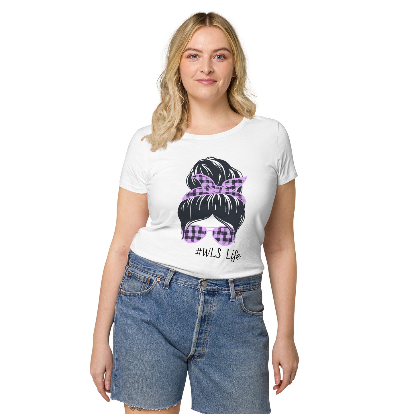 WLS LIFE PURPLE NO BACKGROUND Women’s basic organic t-shirt