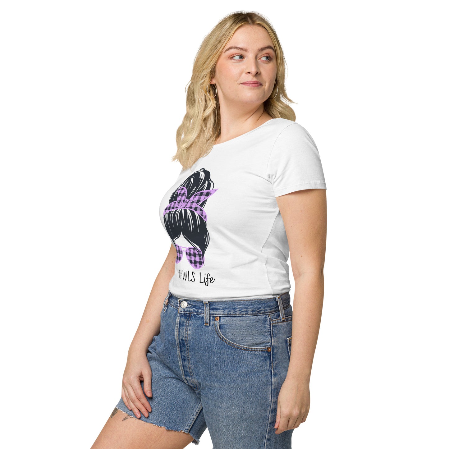 WLS LIFE PURPLE NO BACKGROUND Women’s basic organic t-shirt